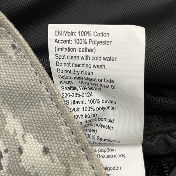 KAVU Crossbody Bag Gray Black Canvas Aztec Print Adjustable Strap - Picture 13 of 16